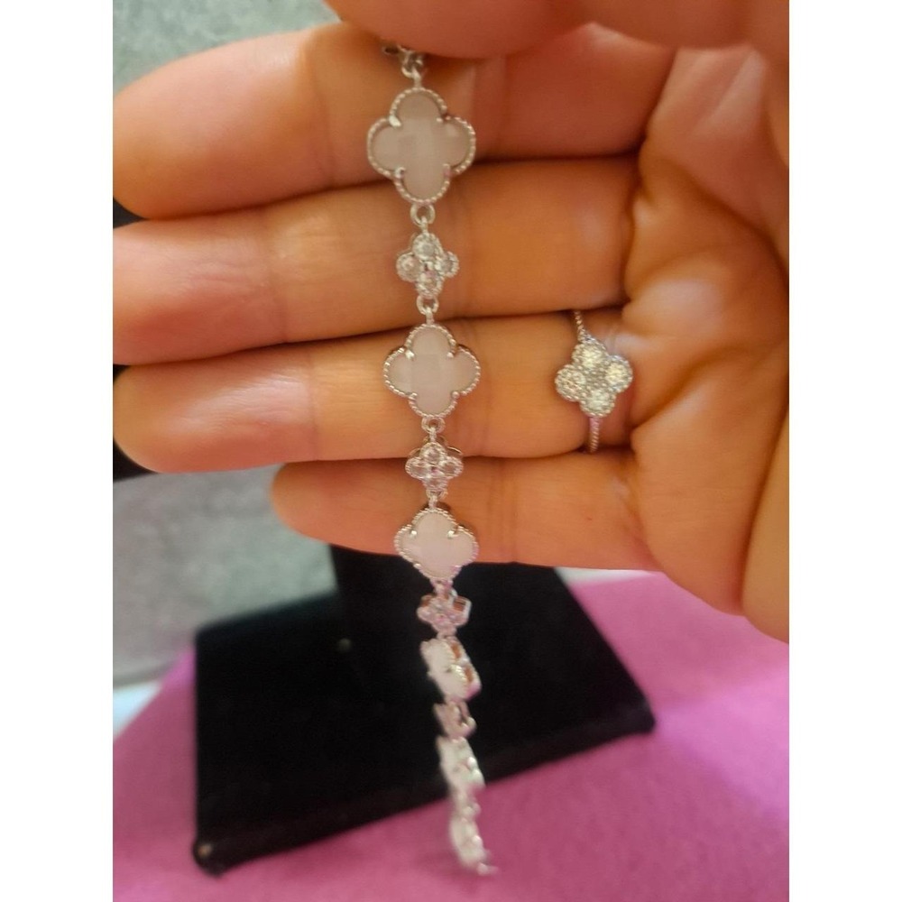 Clover plated silver bracelet